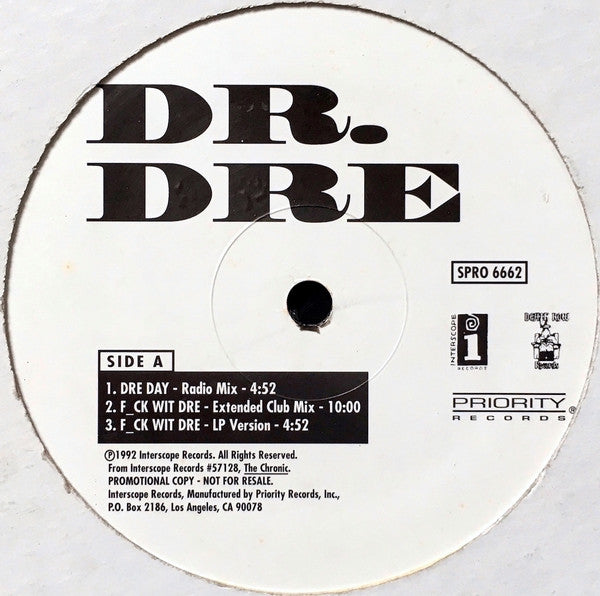 Dr. Dre : Dre Day (12", Single, Promo)