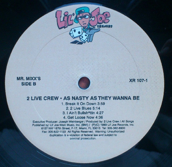 The 2 Live Crew : As Nasty As They Wanna Be (2xLP, Album, RE)