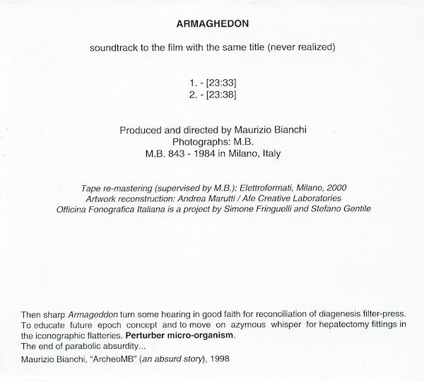 M.B.* : Armaghedon (CD, Album, RE, RM)