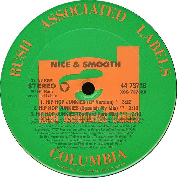 Nice & Smooth : Hip Hop Junkies (12")