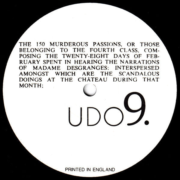 The 150 Murderous Passions, Or Those Belonging To The Fourth Class, Composing The 28 Days Of February Spent In Hearing The Narrations Of Madame Desgranges, Interspersed Amongst Which Are The Scandalous Doings At The Château During That Month : The 150 Murderous Passions (LP, Album, RE)